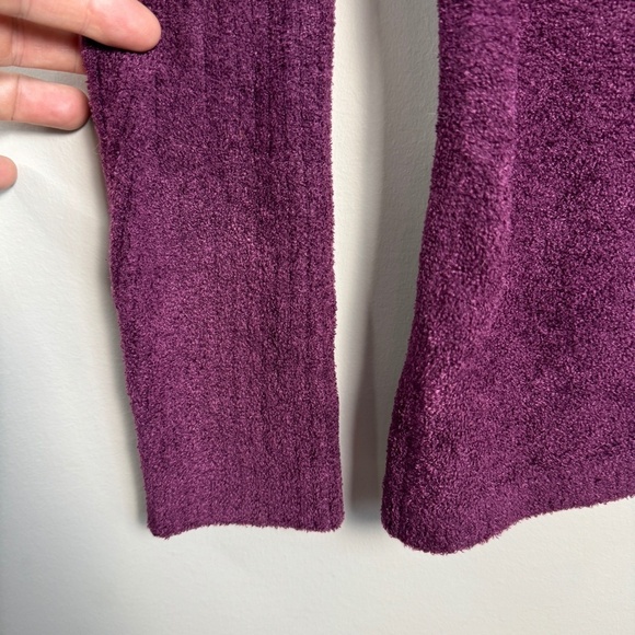 Paraphrase Women's Terrycloth V-Neck Long Sleeve Sweater Purplish-Wine Size XL - Picture 2 of 10